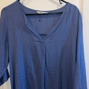 BLUE NAVY ITALIAN BRAND LINEN AND VISCOSE SLATE BLUE SIZE XL